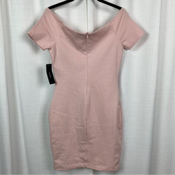 Lulus Baby Pink Oh My Off The Shoulder Body Con Mini Dress Sz.M NWT - Picture 11 of 16